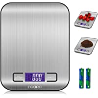 ADORIC Báscula Digital para Cocina de Acero Inoxidable- 5kg - 11 lbs- Balanza de Alimentos Multifuncional- Peso de…